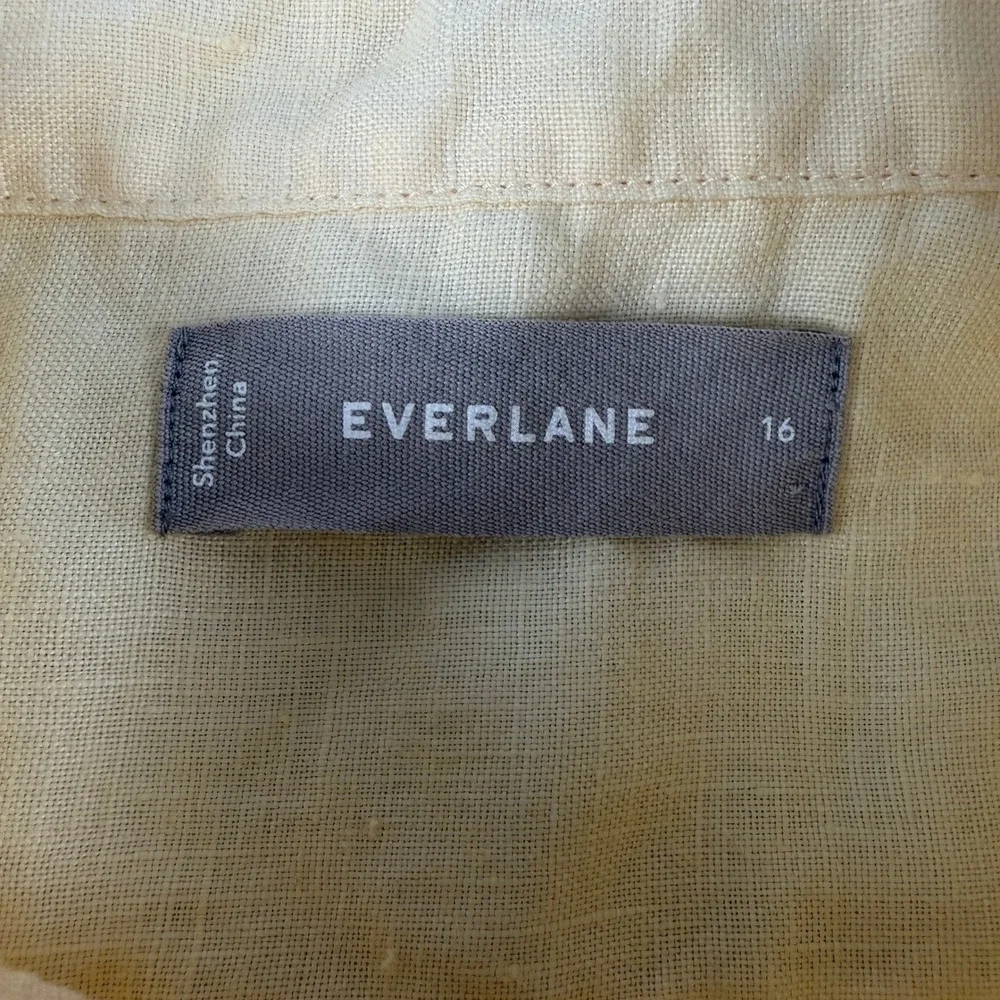 Everlane Shirt Mens 16 Yellow 100% Linen Button Down Long Sleeve Casual - Picture 3 of 9